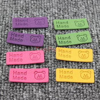 50 бр. Едноцветни релефни ръчно изработени етикети Бебешки етикети за мече Етикети за шиене на дрехи за бебешки шапки Ръкавици Чорапи Украса