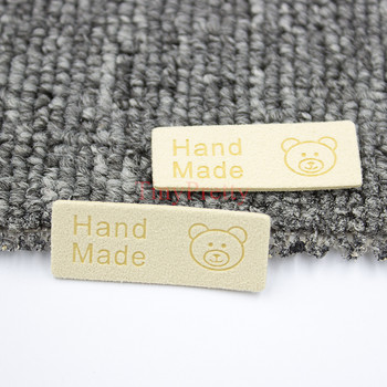 50 τμχ Ετικέτες μονόχρωμες ανάγλυφες χειροποίητες ετικέτες Baby Bear Label Ετικέτες Ράψιμο ρούχων Ετικέτες για παιδικά καπέλα Γάντια Κάλτσες Διακοσμητικός