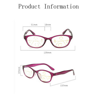 Модни прогресивни мултифокални очила за четене Дамски далечни и близки очила с двойно предназначение Анти-синя светлина Пресбиопия Четци за очила