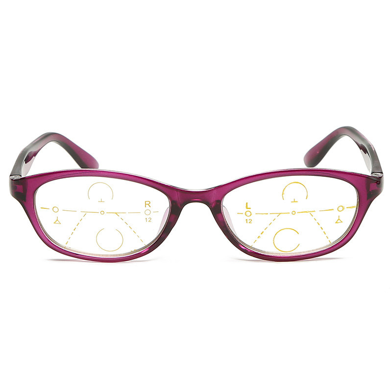 Ochelari de lectură multifocali progresivi, la modă, pentru femei, departe și aproape, cu scop dublu, anti-lumină albastră, pentru prezbiopie, cititori pentru ochelari