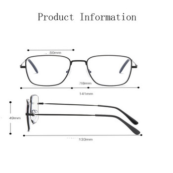 Πολυτελή γυναικεία γυαλιά ανάγνωσης Μεταλλικά τετράγωνα μπλε φως που μπλοκάρουν πολυεστιακά προοδευτικά γυαλιά οπτικά γυαλιά διόπτρας