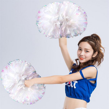 1 τεμ Πλαστική λαβή Μεταλλική λάμψη Streamer Pompoms Cheerleading Cheerleading Pom Pom Ball Cheering Dance Decorator Club Sport Supply