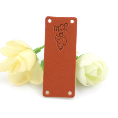 50 vnt. rankų darbo PU odos etiketės drabužiams „pasidaryk pats“ kepurės Krepšiai Džinsai Siuvimas Reljefinės etiketės Drabužių priedai