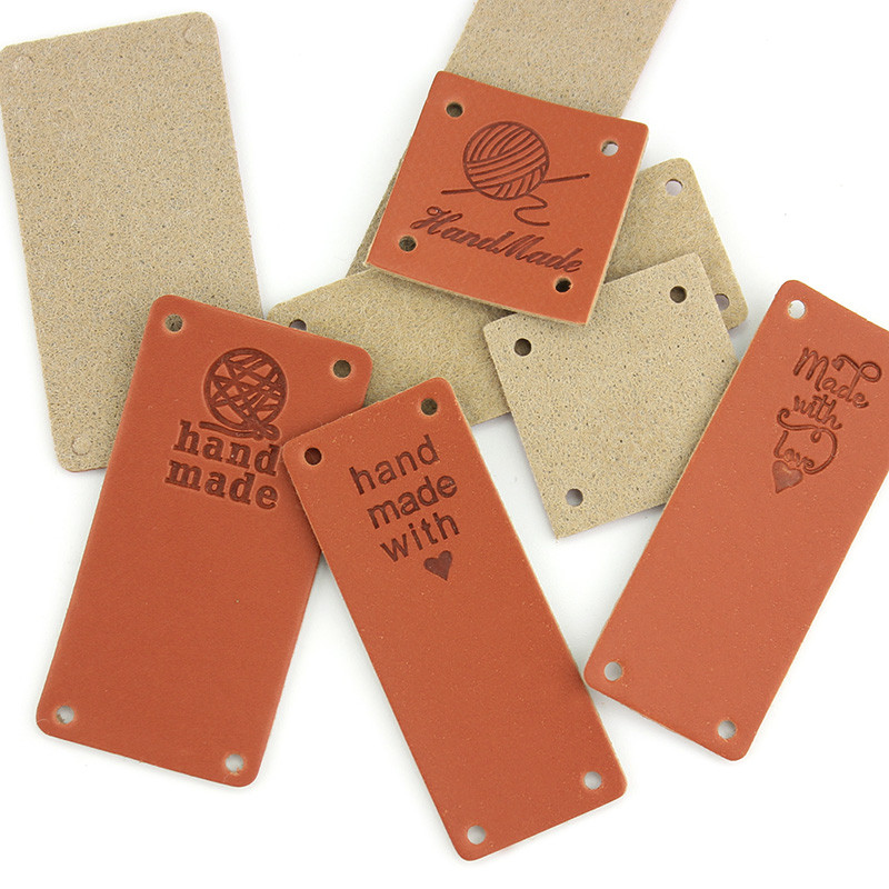 50 vnt. rankų darbo PU odos etiketės drabužiams „pasidaryk pats“ kepurės Krepšiai Džinsai Siuvimas Reljefinės etiketės Drabužių priedai