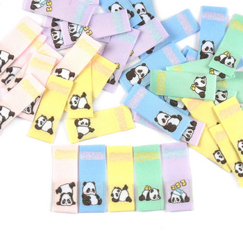 50 τμχ Πολύχρωμες ετικέτες κεντήματος με χαριτωμένα panda για αξεσουάρ ραπτικής DIY Παιδικά ρούχα που πλένονται Ενδύματα περιποίησης Ετικέτες Διακόσμηση σπιτιού c3515