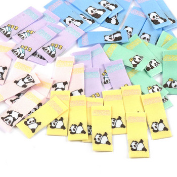 50 τμχ Πολύχρωμες ετικέτες κεντήματος με χαριτωμένα panda για αξεσουάρ ραπτικής DIY Παιδικά ρούχα που πλένονται Ενδύματα περιποίησης Ετικέτες Διακόσμηση σπιτιού c3515