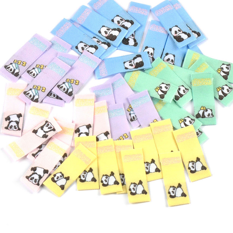 50 komada šarene slatke pande naljepnice za vez za šivaći pribor DIY dječja odjeća periva odjeća za njegu Oznake za uređenje doma c3515