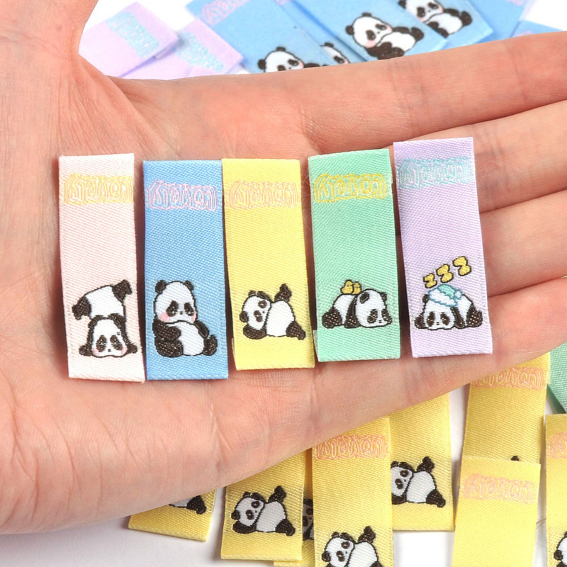 50 komada šarene slatke pande naljepnice za vez za šivaći pribor DIY dječja odjeća periva odjeća za njegu Oznake za uređenje doma c3515