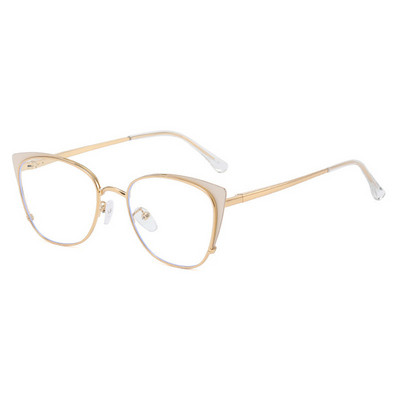 Nauji Cat Eye Anti-mėlyni šviesūs akiniai moterims Vyriški metaliniai spyruokliniai akinių rėmeliai, optiniai kompiuterio akiniai didmeninė prekyba