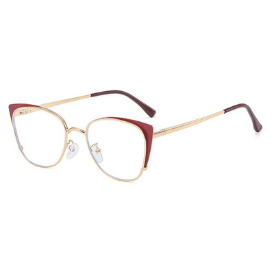 Nauji Cat Eye Anti-mėlyni šviesūs akiniai moterims Vyriški metaliniai spyruokliniai akinių rėmeliai, optiniai kompiuterio akiniai didmeninė prekyba
