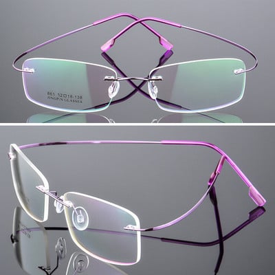 Seemfly ultrakönnyű keret nélküli szemüvegek, titánötvözetből készült hajlítható szemüvegkeret, kiváló minőségű, szuper sztreccs fém temple szemüvegek
