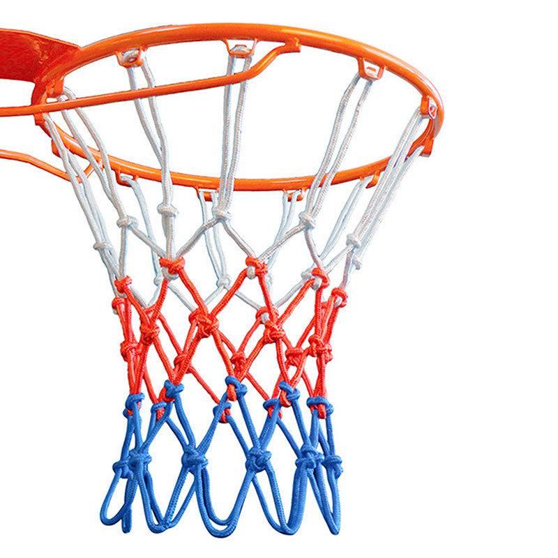 Mreža za košarku Košarkaška mreža za sve vremenske uvjete Bijela+crvena+plava Trobojna mreža za košarkaški obruč Mreža za koš za košarkaški obruč na električni pogon