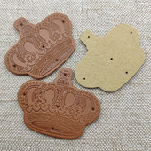 Etichete din piele de coroană realizate manual pentru îmbrăcăminte Etichetă de coroană din piele PU realizată manual pentru petice pentru haine Accesorii de bricolaj Etichetă realizată manual