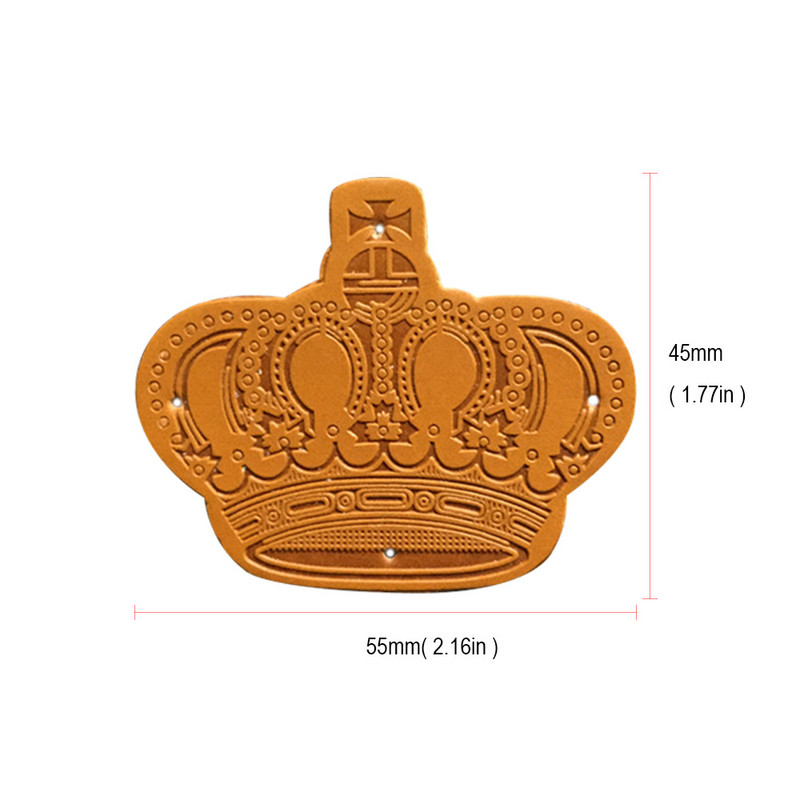 Etichete din piele de coroană realizate manual pentru îmbrăcăminte Etichetă de coroană din piele PU realizată manual pentru petice pentru haine Accesorii de bricolaj Etichetă realizată manual