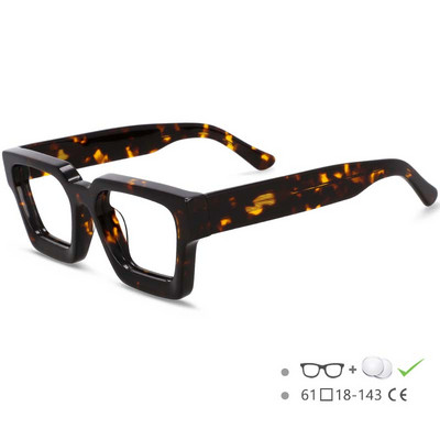 54290 Aukštos kokybės acetato optika akinių rėmelis retro kvadratinių akinių dizaineris Prabangių receptinių akinių rėmeliai optiniai akiniai