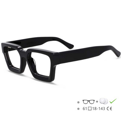 54290 Aukštos kokybės acetato optika akinių rėmelis retro kvadratinių akinių dizaineris Prabangių receptinių akinių rėmeliai optiniai akiniai