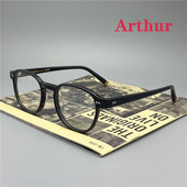 Ανδρικά γυαλιά οράσεως Johnny Depp Σκελετός γυαλιών γυαλιών arthur Style Γυαλιά Διαφανής φακός Επωνυμία σχεδιαστής Υπολογιστής Αρσενικό Vintage