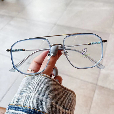 Retro dvostruki mostovi, kvadratni ženski okvir za anti-Blu-Ray naočale, modni TR90 opružni šarki, muški optički okvir, računalne naočale