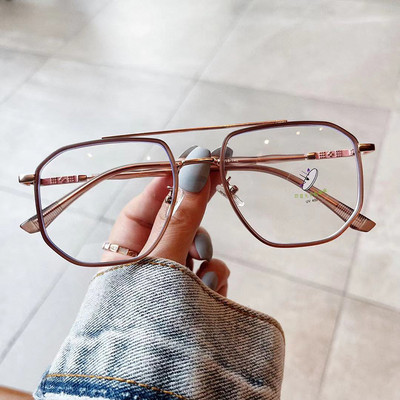 Retro dvostruki mostovi, kvadratni ženski okvir za anti-Blu-Ray naočale, modni TR90 opružni šarki, muški optički okvir, računalne naočale