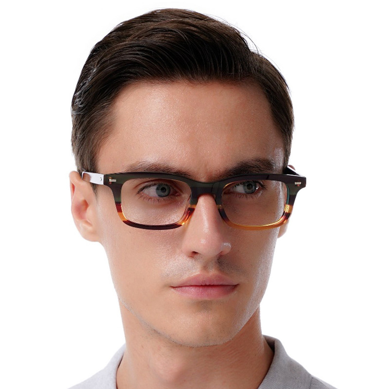 Vényköteles myopia szemüvegek barna férfi retro optikai keret antikék fény szemüvegek vintage férfi olvasó szemüvegek 617g