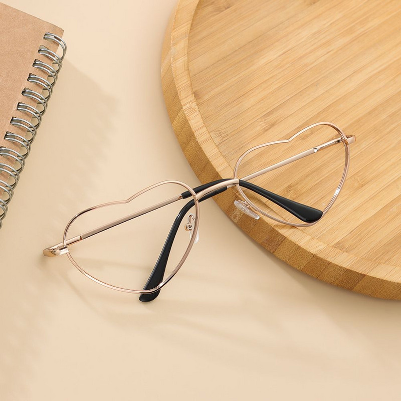 Akinių rėmeliai Širdelės formos rėmeliai Mada Be objektyvo Cosplay Vakarėlio puošmena Akiniai Metalinė fotografija Akiniai