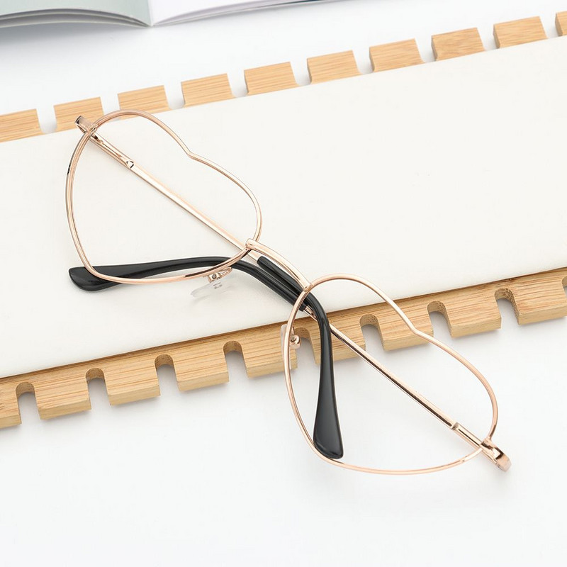 Akinių rėmeliai Širdelės formos rėmeliai Mada Be objektyvo Cosplay Vakarėlio puošmena Akiniai Metalinė fotografija Akiniai