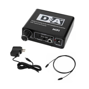 Преносим Hifi DAC усилвател Цифрово-аналогов аудио конвертор RCA 3,5 мм усилвател за слушалки Toslink Оптичен коаксиален изход dac 24 бита