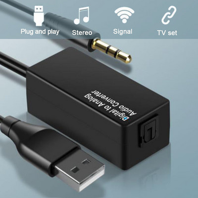 D15 audio pārveidotājs DAC digitālais uz koaksiālais analogais USB dekodera adapteris 3,5 mm ligzdas optiskās šķiedras pārveidotājs HDTV DVD