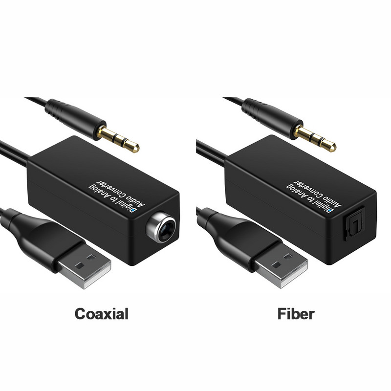 D15 μετατροπέας ήχου DAC ψηφιακό σε ομοαξονικό αναλογικό προσαρμογέα αποκωδικοποιητή USB Μετατροπέας οπτικών ινών Jack 3,5 mm για HDTV DVD