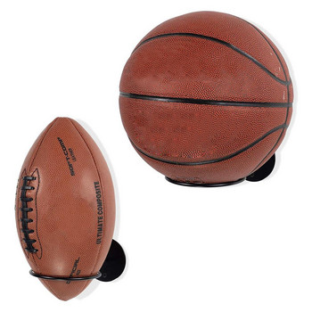 2бр. Стенен дисплей с топка Баскетболна стойка за съхранение Спорт на закрито Поставка за футболна топка Футболна волейболна стойка Декорация на дома