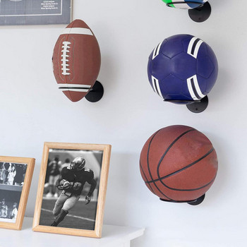 2бр. Стенен дисплей с топка Баскетболна стойка за съхранение Спорт на закрито Поставка за футболна топка Футболна волейболна стойка Декорация на дома