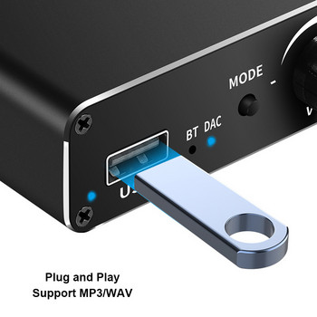 Συμβατός με Bluetooth 5.0 ασύρματος ψηφιακός σε αναλογικός μετατροπέας DAC με ακουστικά Οπτικός ομοαξονικός προσαρμογέας USB υποστήριξης AUX 3,5 mm
