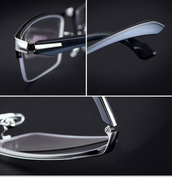 Ανδρικά γυαλιά από κράμα τιτανίου Σκελετός γυαλιών ανδρικών γυαλιών Flexible Temples Legs IP επιμεταλλωμένο υλικό από κράμα, πλήρες χείλος και μισό χείλος