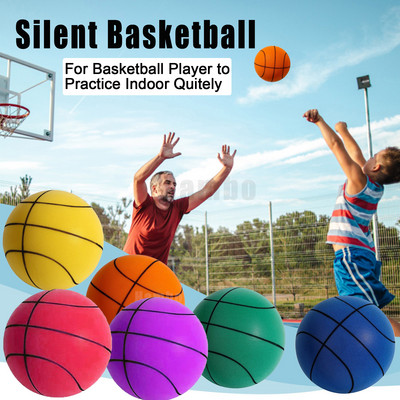 Indoor Silent Basketbal Practice PU Basketball Mute Bouncing Foam Ball Silent Bounce Basketball Children Adults Sports Games