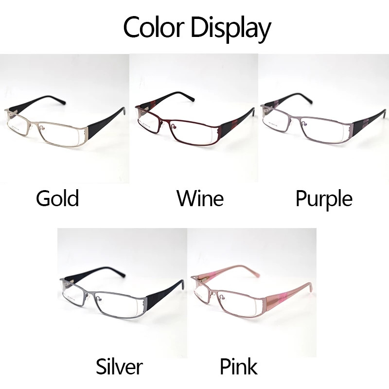 Õõnes metallist prilliraam naistele täisraamiga kõrglahutusega prillid, kvaliteetne