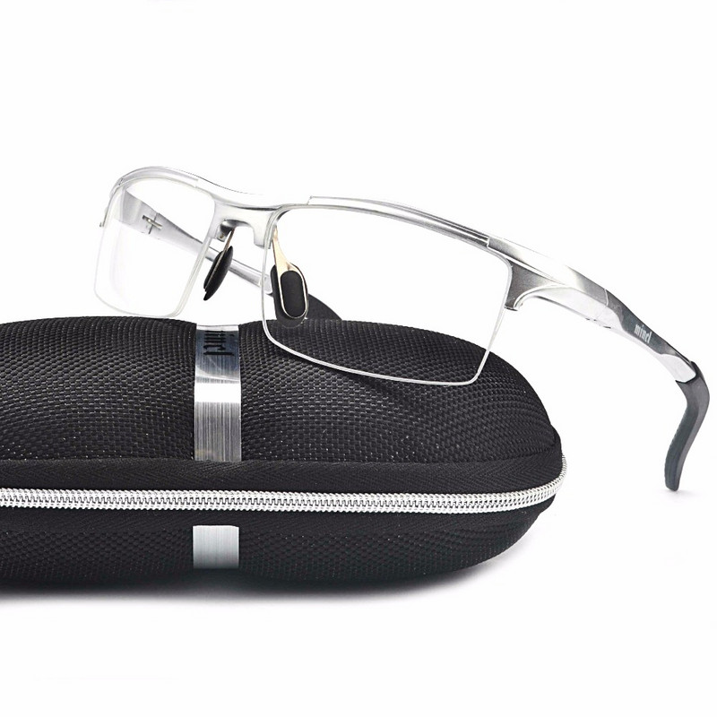 MINCL New Férfi Sport alumínium magnézium keretes szemüvegek fél szemüvegkeretek dioptriás szemüvegek optikai szemüvegkeret NX