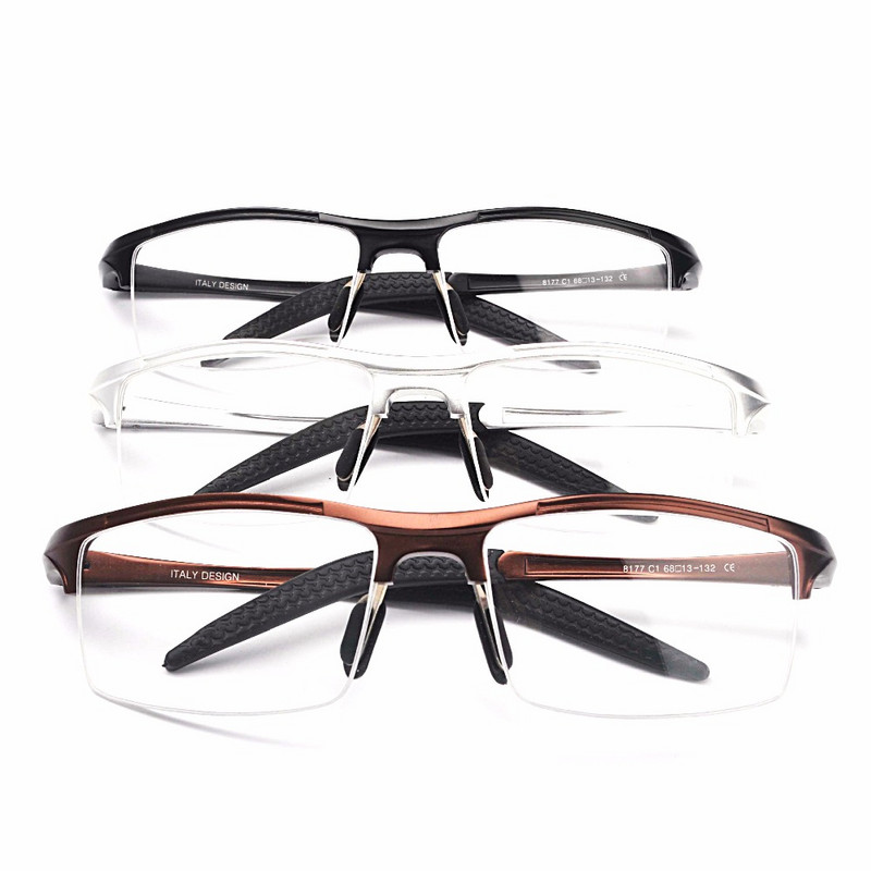 MINCL New Férfi Sport alumínium magnézium keretes szemüvegek fél szemüvegkeretek dioptriás szemüvegek optikai szemüvegkeret NX