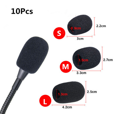 10 tk Peakomplekti asendusvaht mikrofoni kate Telefoni peakomplekt Mikrofoni kate Mikrofon Tuuleklaas Tuulega peakomplekti käsn S/M/L