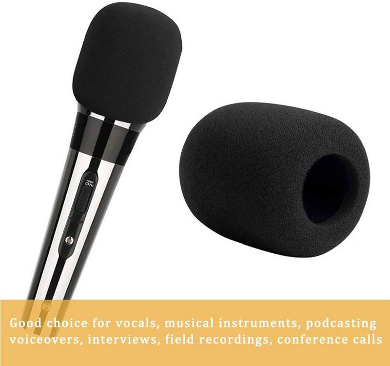 KEPHE 5 pachete de huse mare din spumă pentru microfon, parbriz, pentru microfon, pentru microfon, pentru parbriz, husă din spumă, negru, calitate superioară