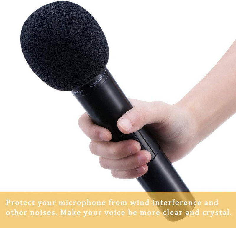 KEPHE 5 pachete de huse mare din spumă pentru microfon, parbriz, pentru microfon, pentru microfon, pentru parbriz, husă din spumă, negru, calitate superioară