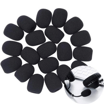 10 τμχ Μαύρο προστατευτικό μικροφώνου Αντικατάσταση ακουστικών αφρού Καλύμματα παρμπρίζ Σφουγγάρι Κάλυμμα μικροφώνου για μικρόφωνο συσκέψεων