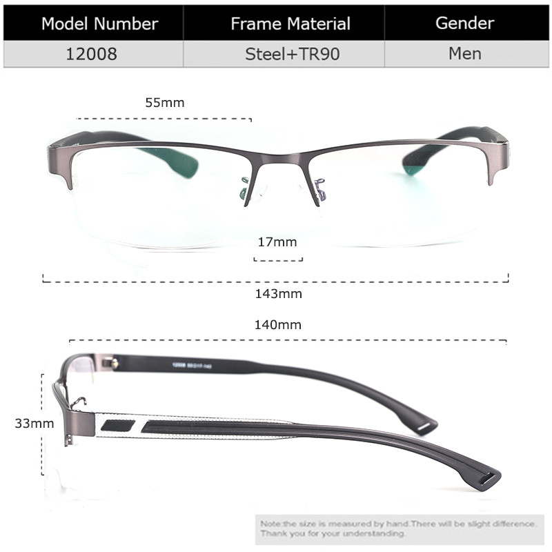 Bellcaca Spectacle Frame Ανδρικά γυαλιά Nerd Computer Optical Transparent Clear Lens Eye Glasses Σκελετός για Αντρικά Γυαλιά 12008