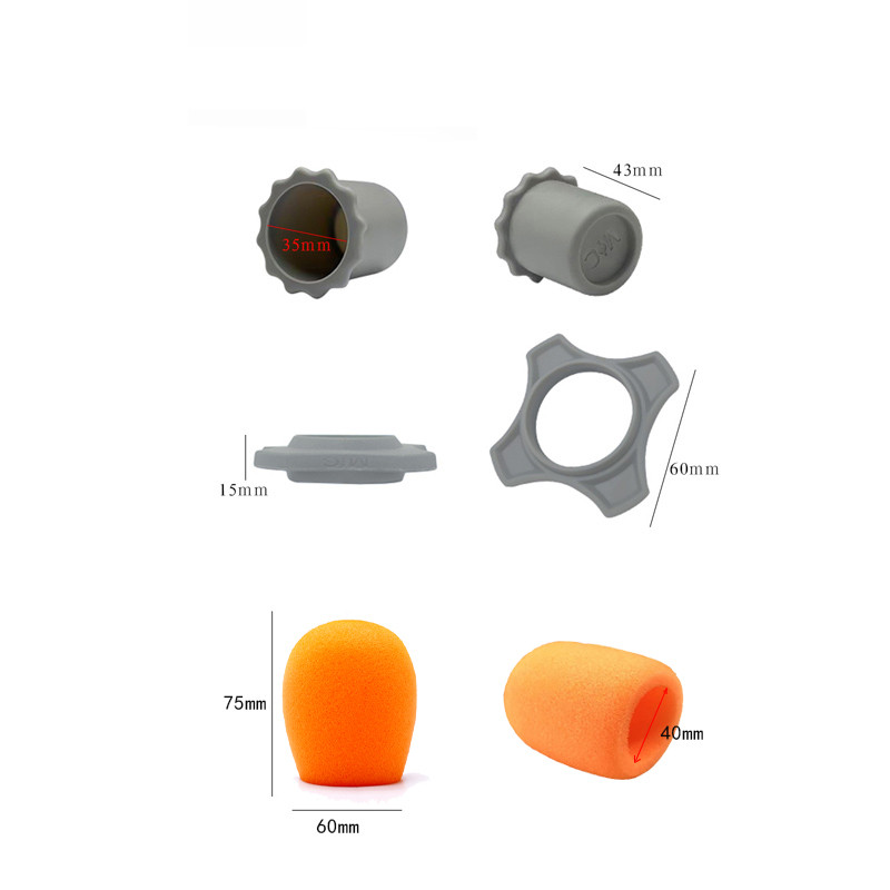 Mikrofono kempinės dangtelis su mikrofono anti-roll anti-slid dėklu Mikrofono apsauga silikono žiedo apačios strypo rankovės laikiklis