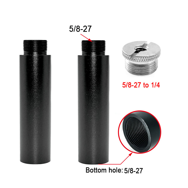 Set de tije de extensie pentru suport pentru microfon 5/8-27 5/8 inch la 1/4 3/8 șurub de conversie Tija de extensie pentru microfon live din aliaj de aluminiu
