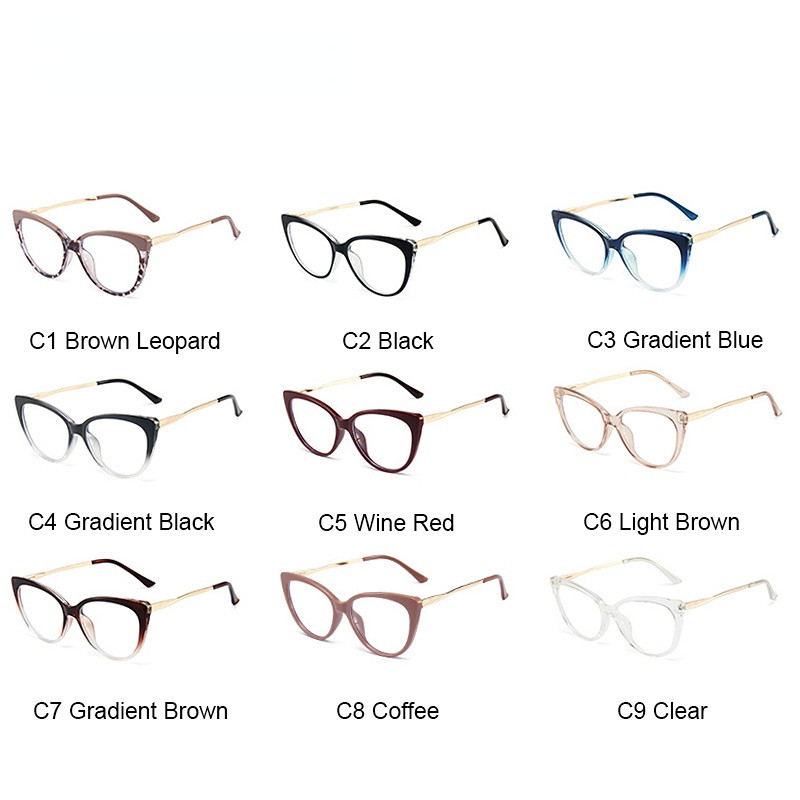 Modes kaķu acu optisko briļļu ietvari Sieviešu vintage caurspīdīgo lēcu optisko briļļu ietvars recepšu briļļu ietvari