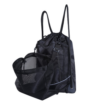 Φορητό σακίδιο πλάτης με κορδόνι μπάσκετ Διχτυωτή τσάντα ποδοσφαίρου ποδοσφαίρου βόλεϊ τσάντες αποθήκευσης μπάλας για υπαίθρια σπορ Ταξιδεύοντας γυμναστήριο Γιόγκα