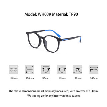 Модни ретро кръгли очила Ultra Light TR90 Прозрачни очила Оптична диоптрична рамка Късогледство Мъж Жена Очила WH039
