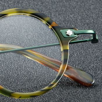 55275 Vintage Acetate Γυαλιά Σκελετός για Άντρες Γυναικείες Στρογγυλά Γυαλιά Γυαλιά Myopia Optical Glasses Retro Luxury Spectacles