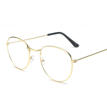 Златни, сребърни очила с кръгла метална рамка, прозрачни лещи, класически реколта, декоративни оптични очила, модни очила с подстригване