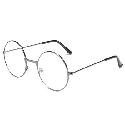 Златни, сребърни очила с кръгла метална рамка, прозрачни лещи, класически реколта, декоративни оптични очила, модни очила с подстригване